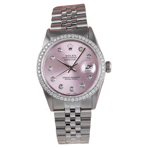 rolex pink.|Rolex pink face diamond bezel.